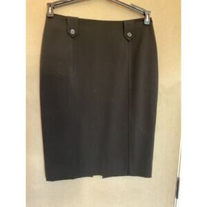 Worthington Black A Line Lined Skirt w/ button details sz4P